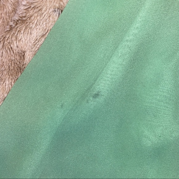 BCBGMAXAZRIA EMERALD GREEN/BLUE SILK CHIFFON WOVEN STRAPLESS MINI COCKTAIL DRESS - Picture 13 of 14